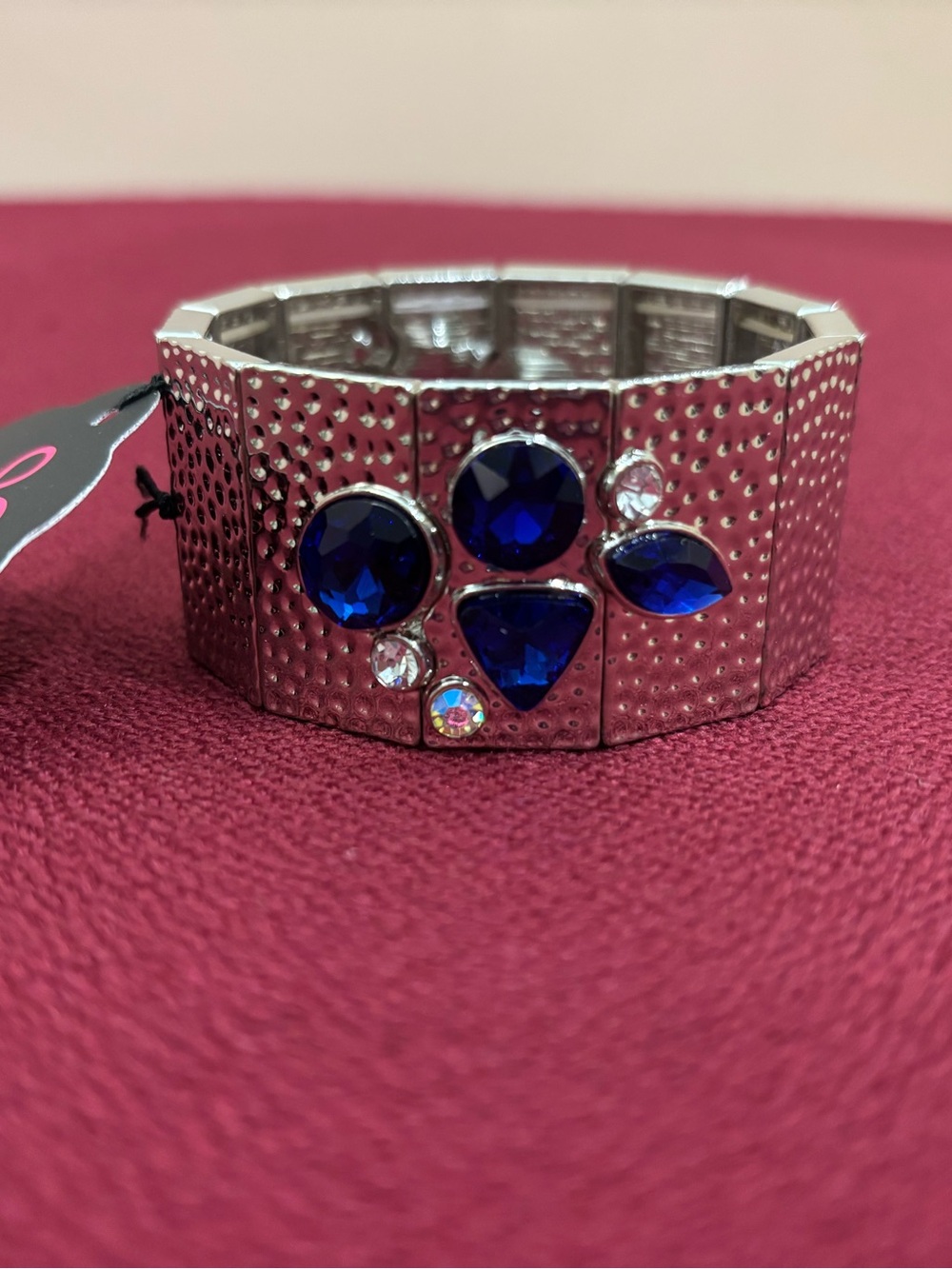 Paparazzi Accessories Flickering Fortune Blue & Silver Statement Bracelet. NWT!